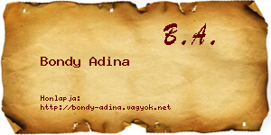 Bondy Adina névjegykártya